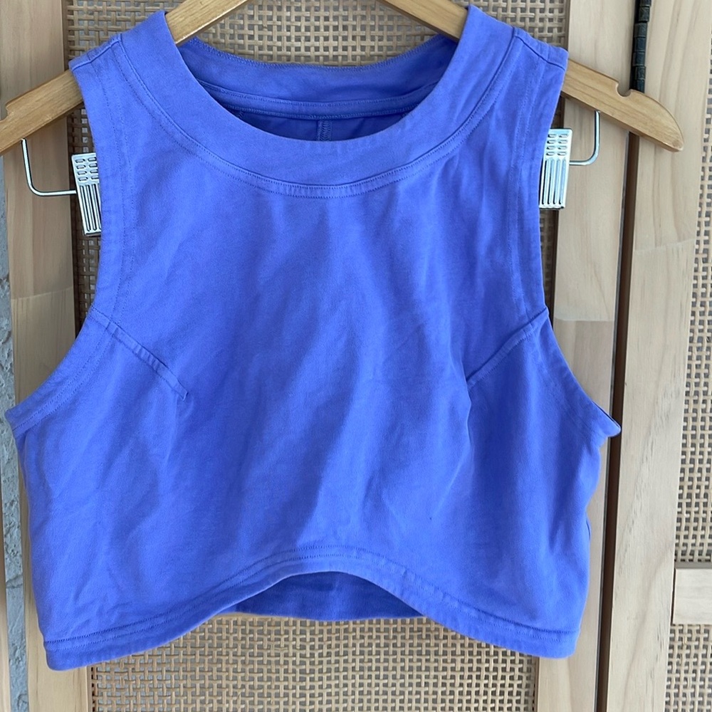 EUC Lululemon Heavyweight Cotton Cropped Tank Top Dark Lavender Size 8